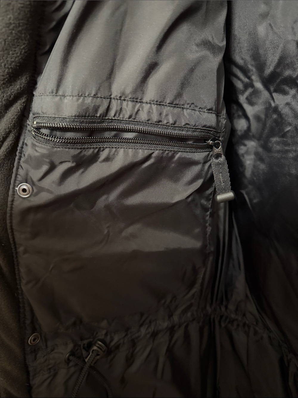 GAP Women's Black Long Puffer Coat with High Collar - Picture 6 of 10